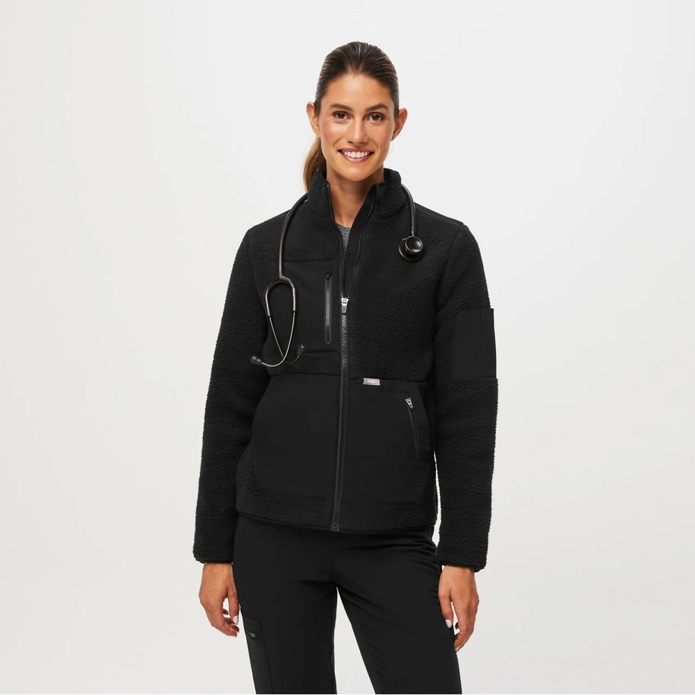 FIGS On-Shift Sherpa Jacket (Women’s Black)
